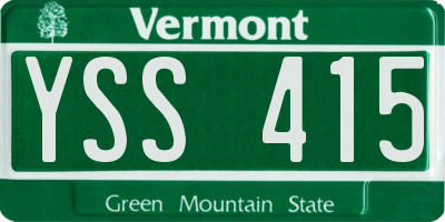 VT license plate YSS415