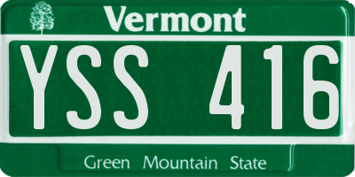 VT license plate YSS416