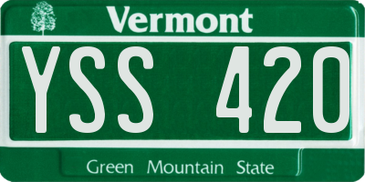 VT license plate YSS420