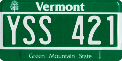 VT license plate YSS421