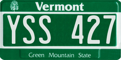 VT license plate YSS427