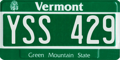 VT license plate YSS429