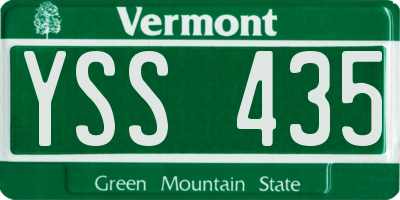 VT license plate YSS435