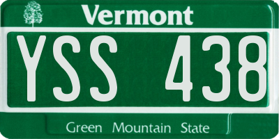 VT license plate YSS438
