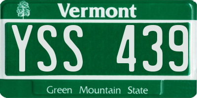 VT license plate YSS439