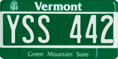VT license plate YSS442