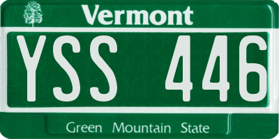VT license plate YSS446