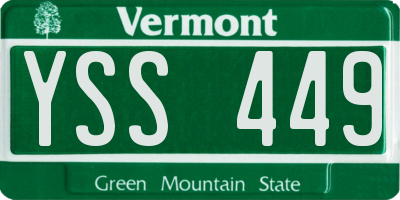VT license plate YSS449