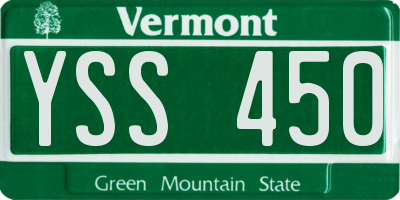 VT license plate YSS450