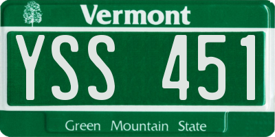VT license plate YSS451