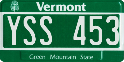 VT license plate YSS453