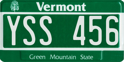 VT license plate YSS456