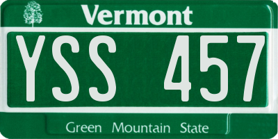 VT license plate YSS457