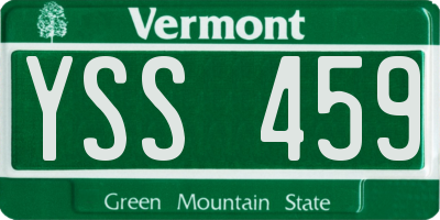 VT license plate YSS459