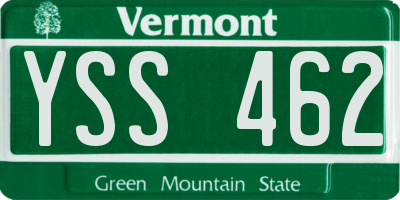 VT license plate YSS462