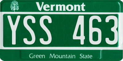 VT license plate YSS463