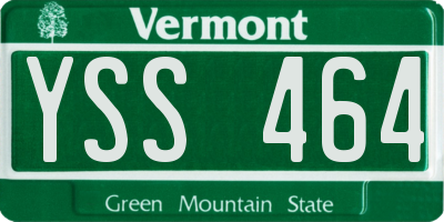 VT license plate YSS464