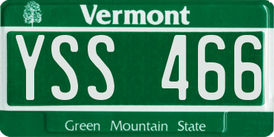 VT license plate YSS466