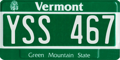 VT license plate YSS467