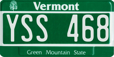 VT license plate YSS468