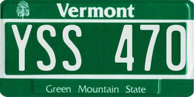 VT license plate YSS470