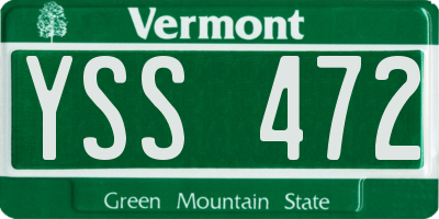 VT license plate YSS472