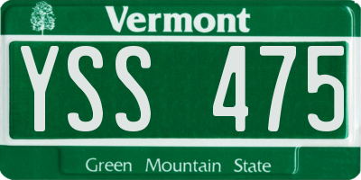 VT license plate YSS475