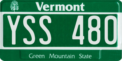 VT license plate YSS480