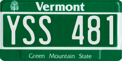 VT license plate YSS481