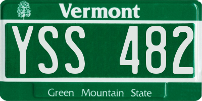 VT license plate YSS482