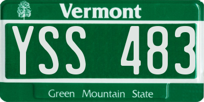VT license plate YSS483