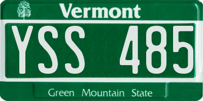 VT license plate YSS485