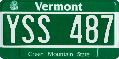 VT license plate YSS487