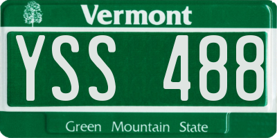 VT license plate YSS488