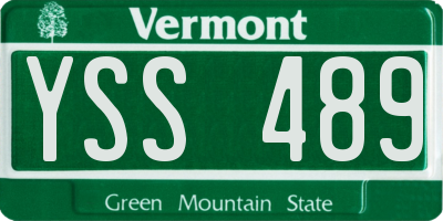 VT license plate YSS489