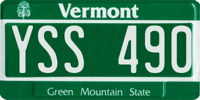 VT license plate YSS490