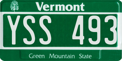 VT license plate YSS493