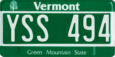 VT license plate YSS494