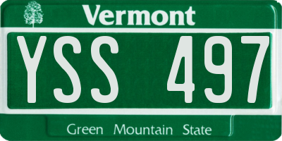 VT license plate YSS497