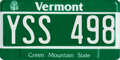 VT license plate YSS498