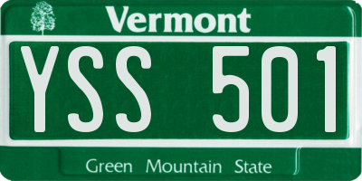 VT license plate YSS501