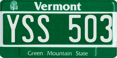 VT license plate YSS503