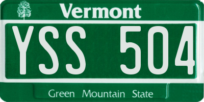 VT license plate YSS504