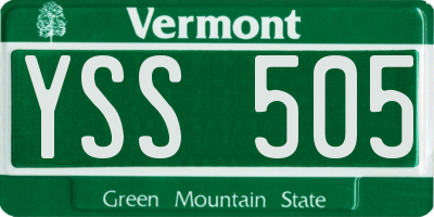 VT license plate YSS505