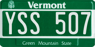 VT license plate YSS507