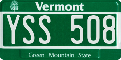 VT license plate YSS508