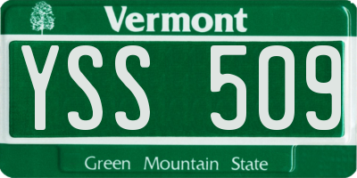 VT license plate YSS509