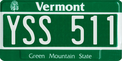 VT license plate YSS511