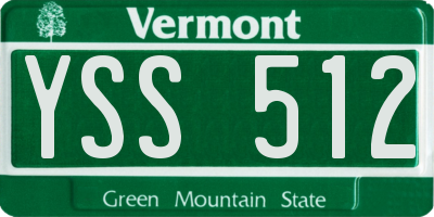VT license plate YSS512
