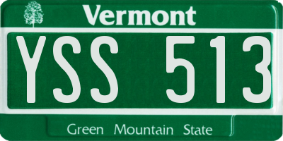 VT license plate YSS513